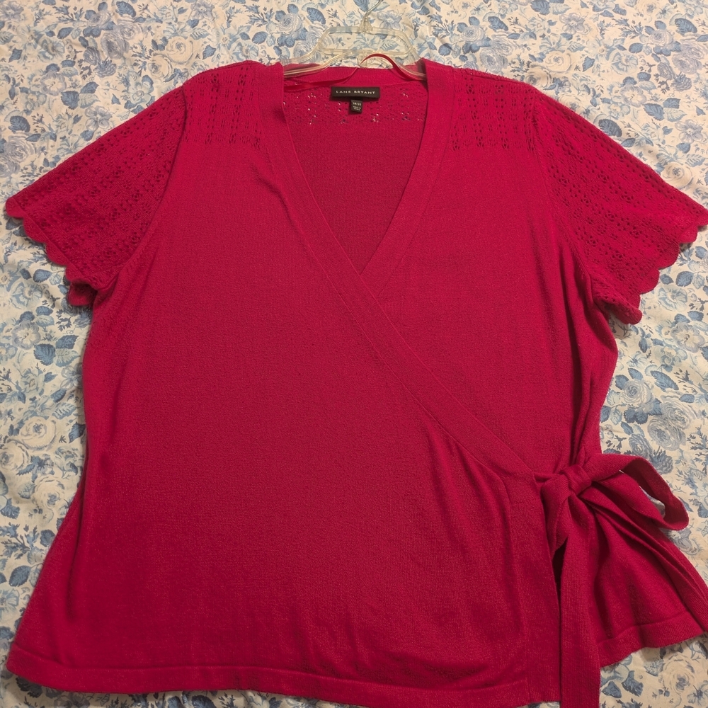 Women's Magenta Wrap Sweater